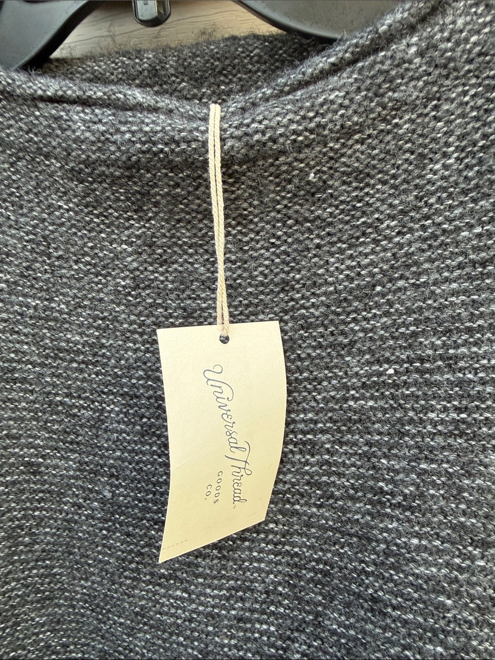 NWT Universal Thread Charcoal Gray Knit Poncho Sweater - One Size - Picture 2 of 6